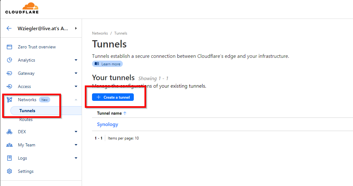 Adding a CloudFlare tunnel