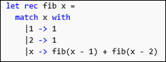 fibonacci sequence in f#
