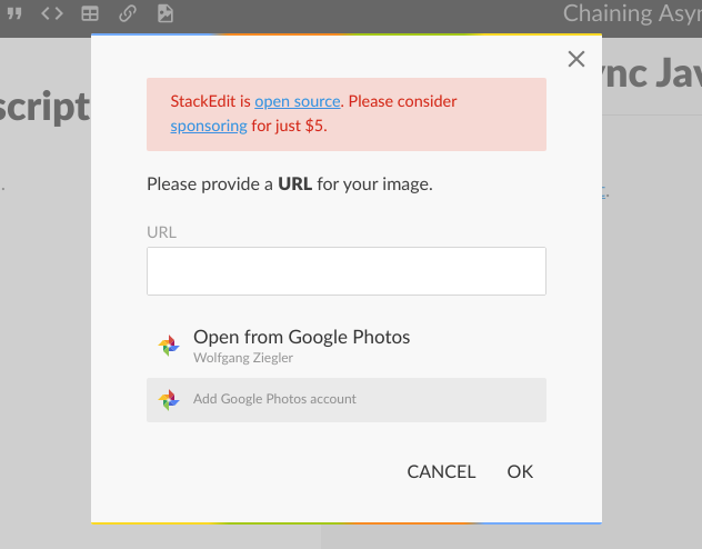 Using images in StackEdit
