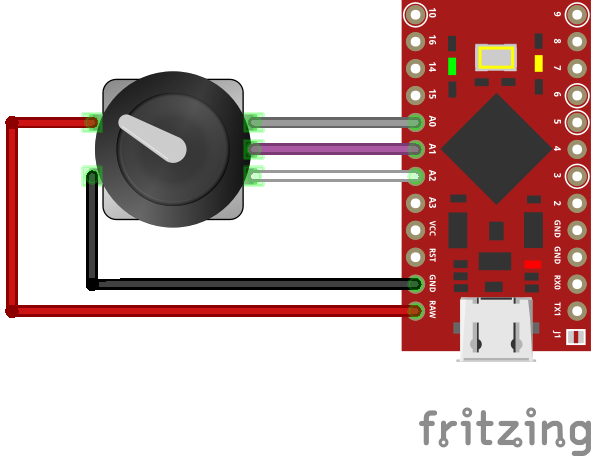 Circuit schematic for the rotary encoder
