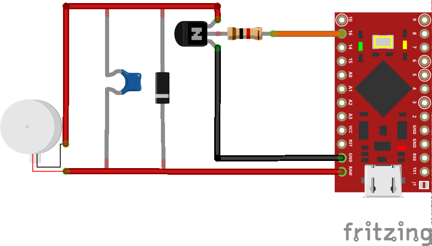 Circuit schematic for the vibra motor