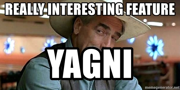 Really Interesting Feature - YAGNI!