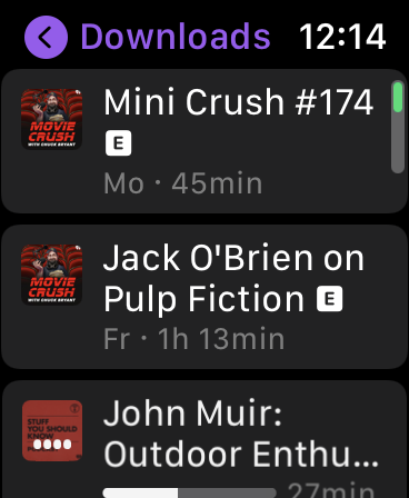 The Apple Watch Podcasts app