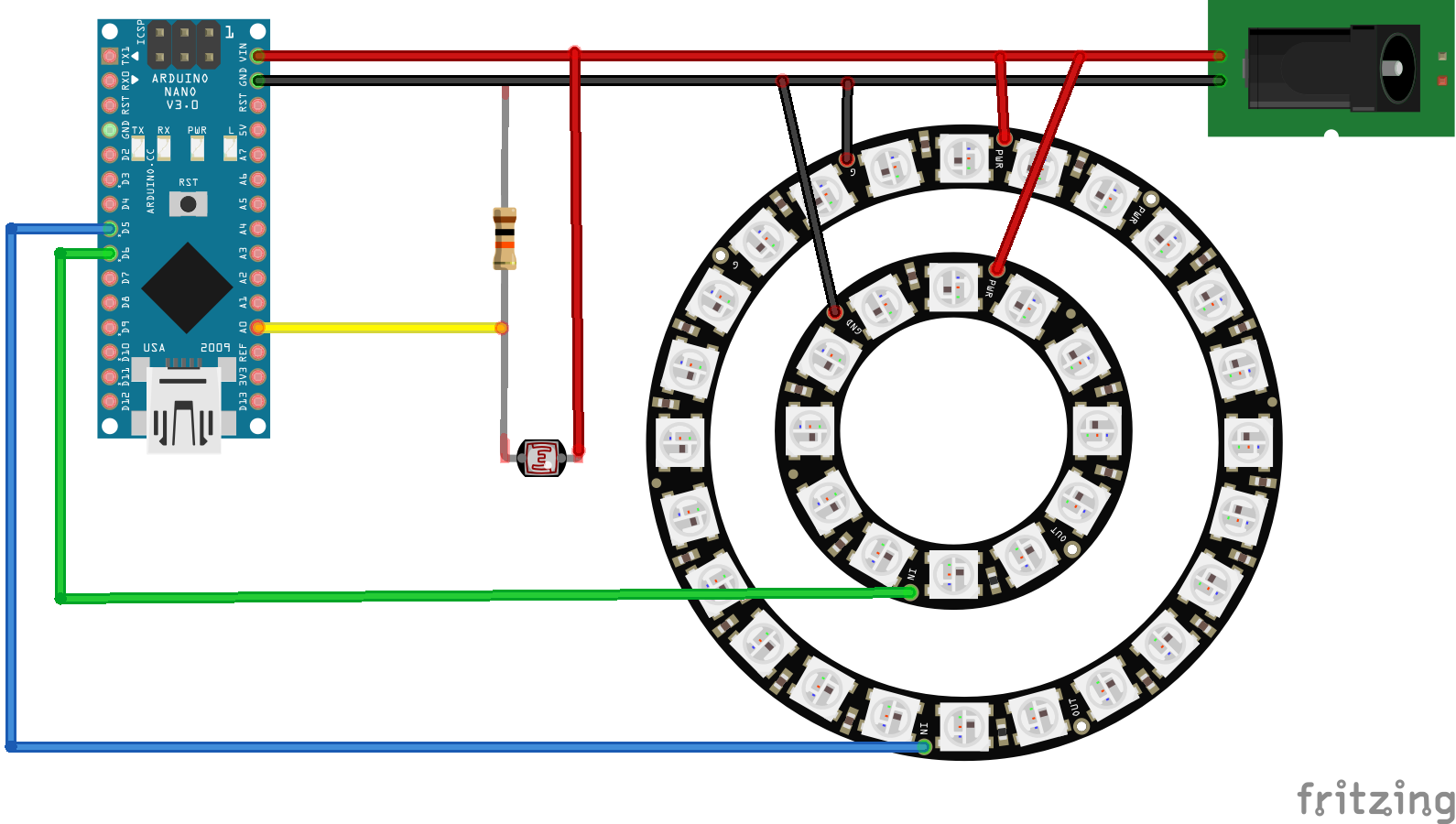 The Fritzing schematic