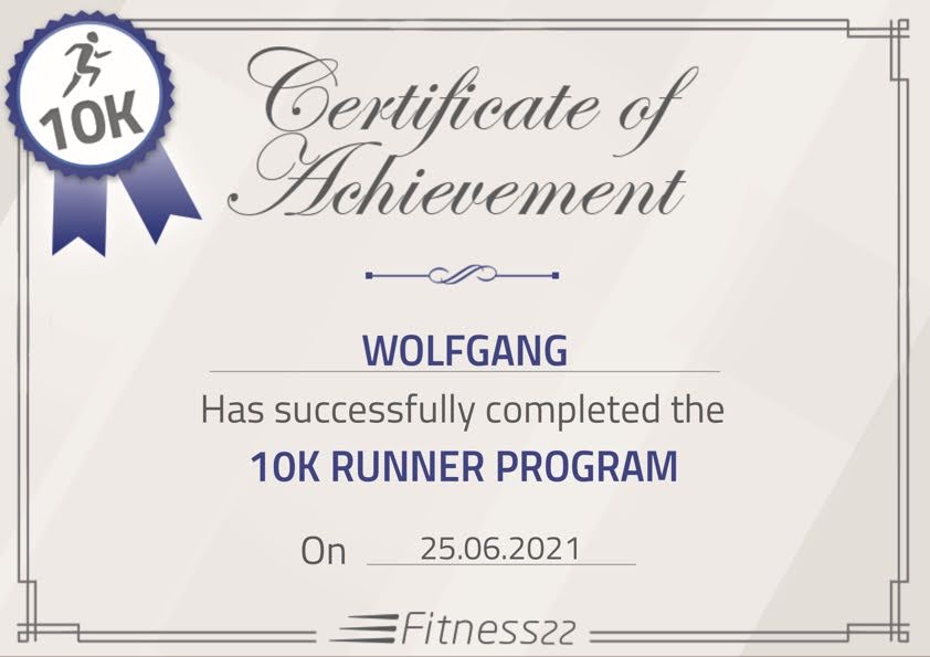 10K certificate of achievement