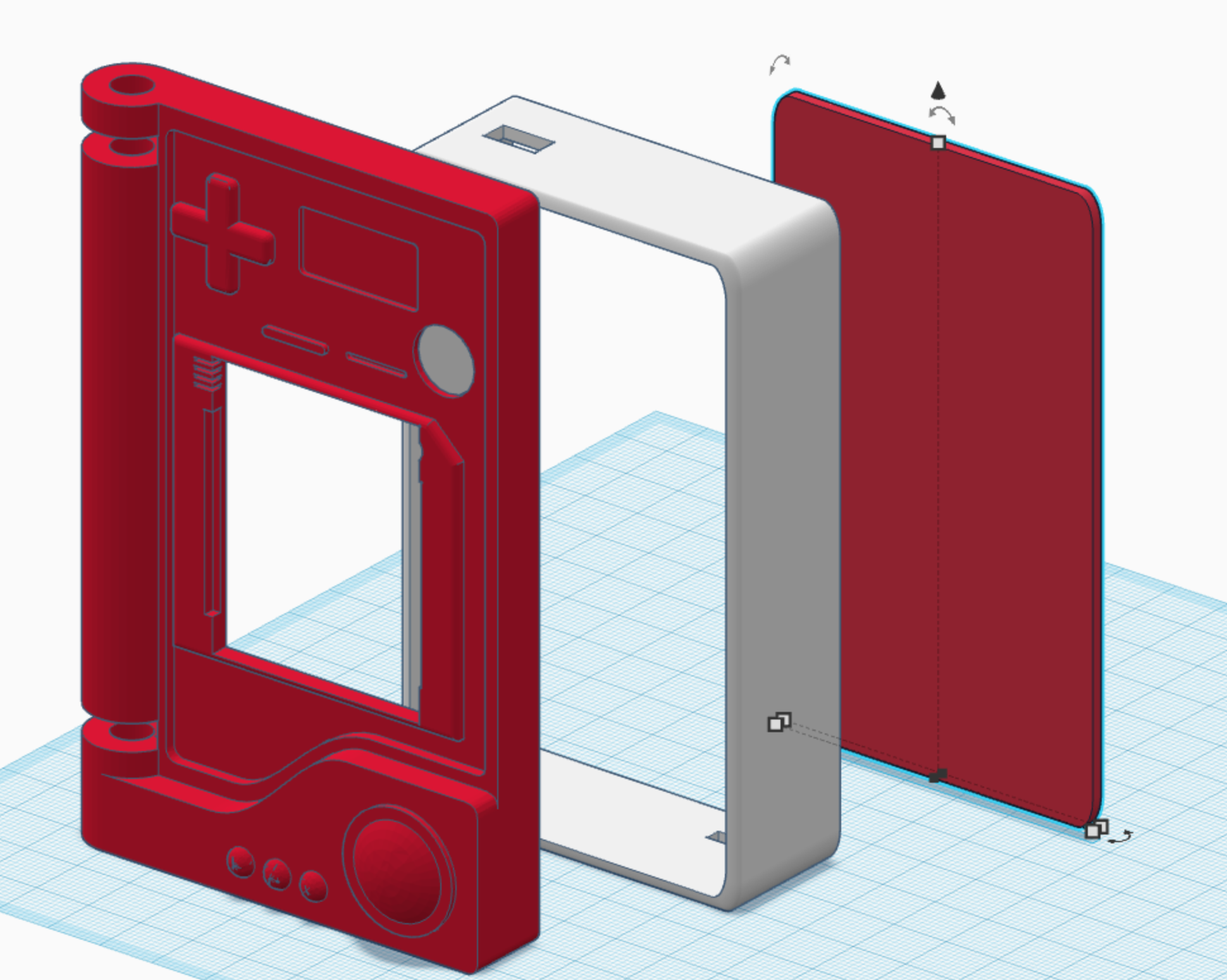 The updated Pokédex model in Tinkercad