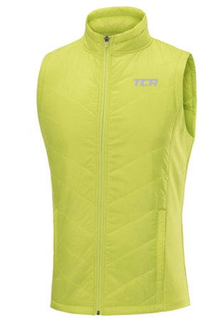 Reflective, bright yellow body warmer