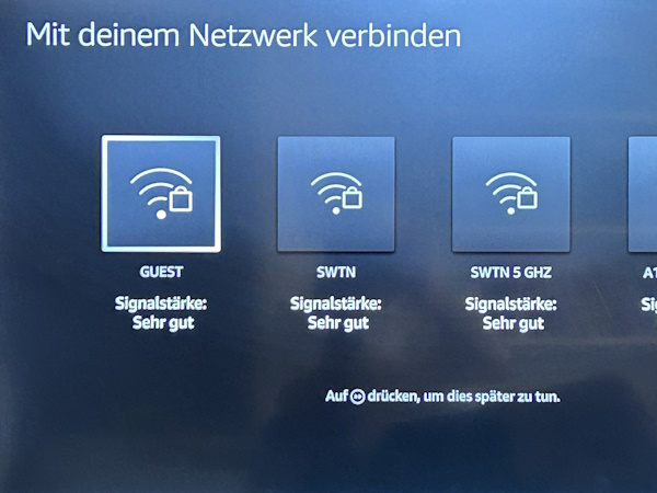 Connect to network screen