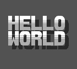 The "Hello World" tutorial running on mGBA