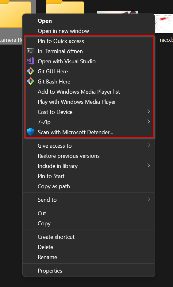 Back to the Windows 10 context menu