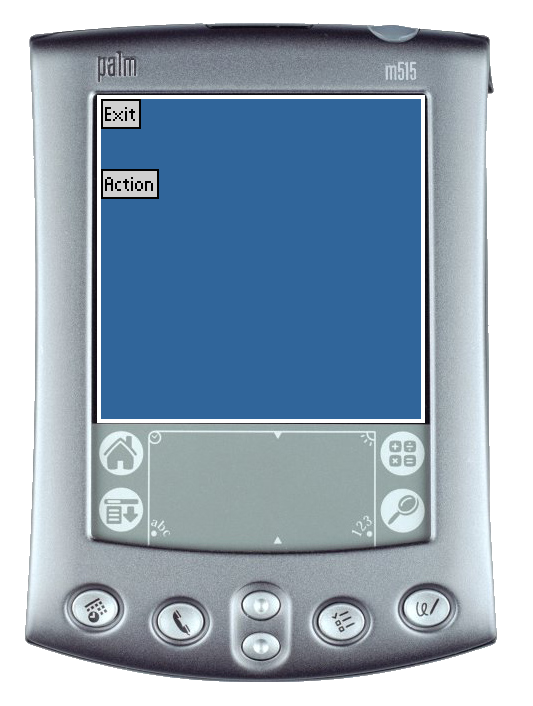 A simple FATE app running on the Palm OS emulator