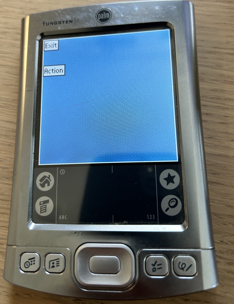 A simple FATE app running on a Palm Tungsten E