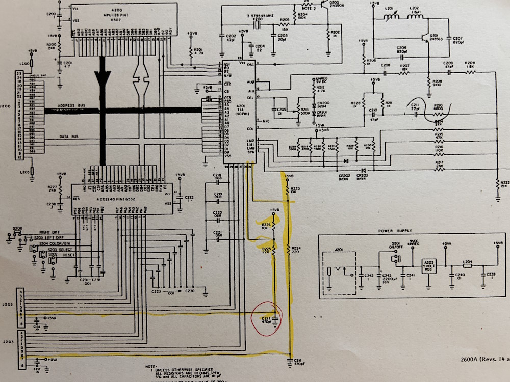 The Atari 2600 circuit schematics