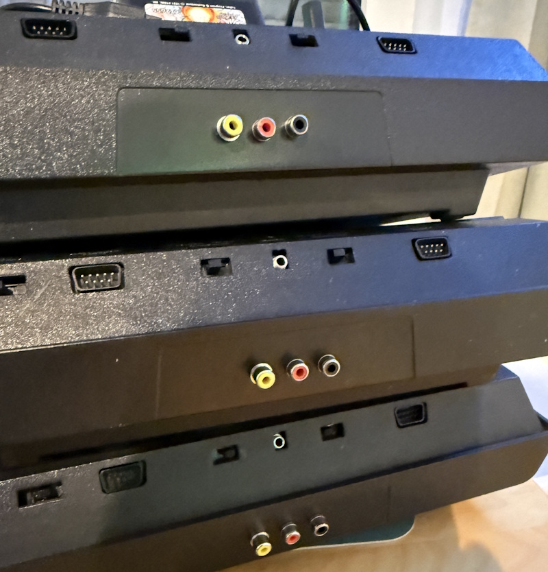 Stack of modded Atari 2600s
