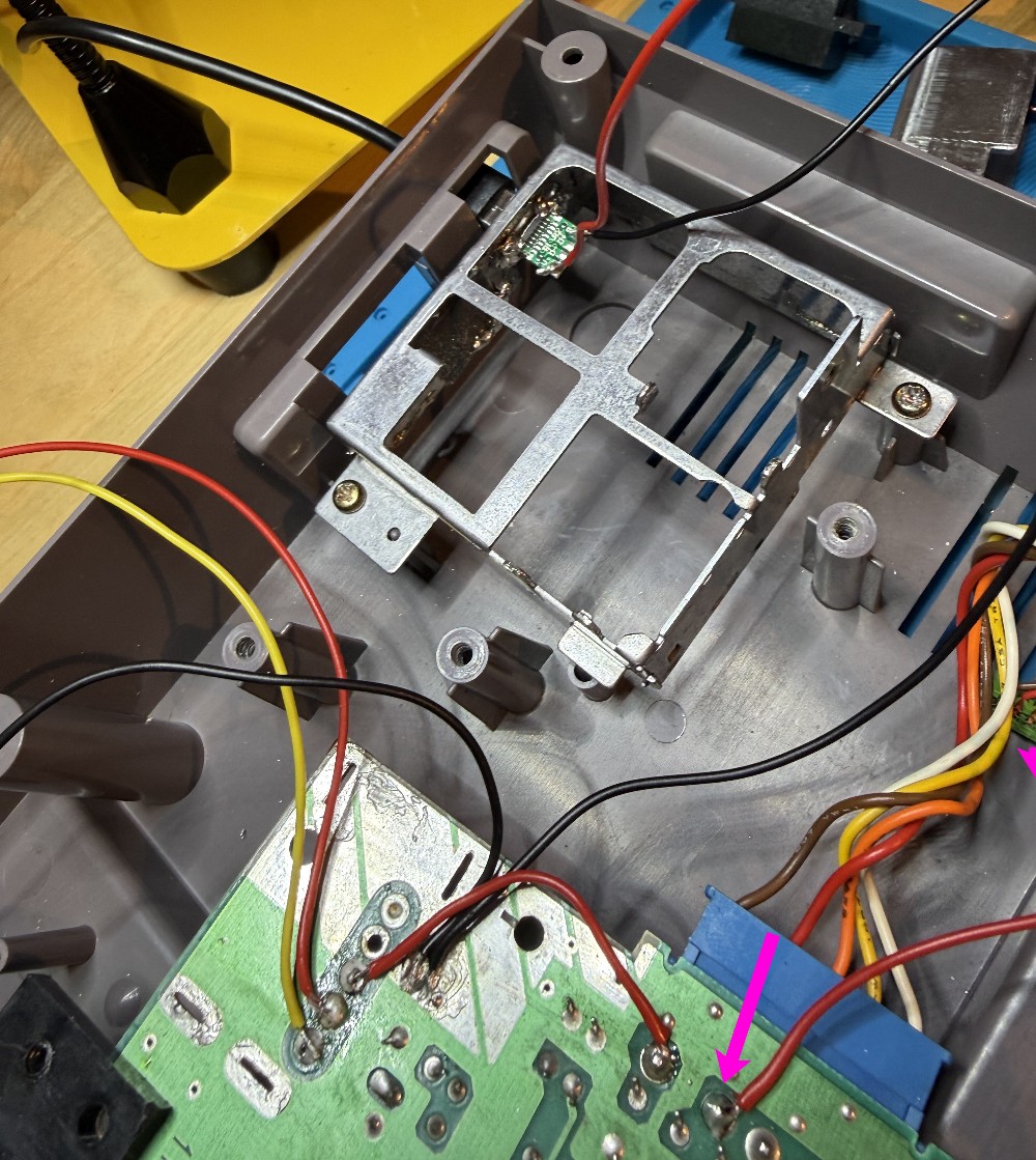 The USB-C port connected up