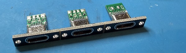 USB-C ports with small breakout board